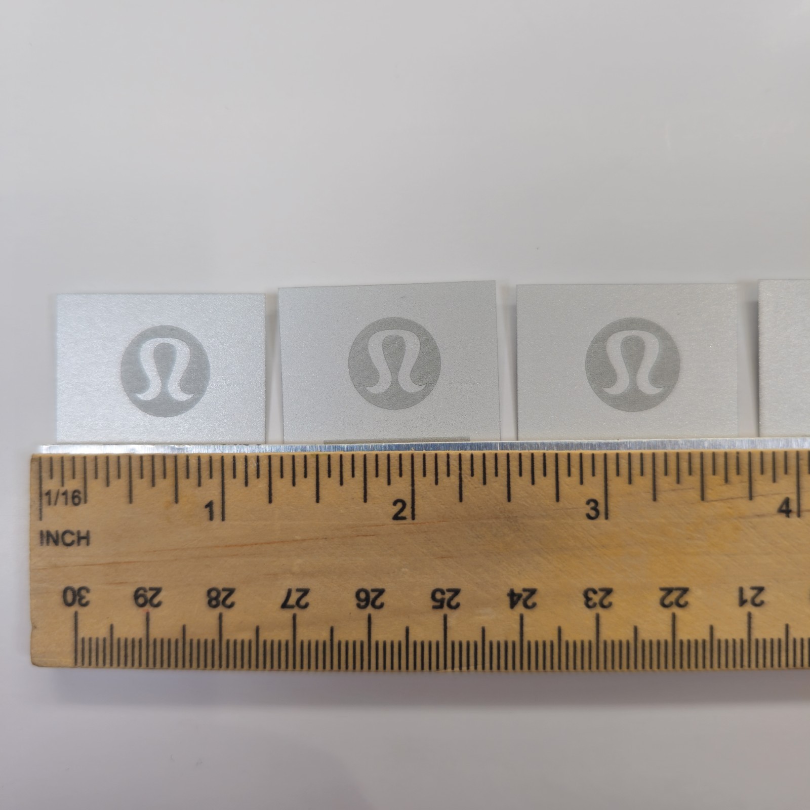 12 Pack Reflective Silver Lululemon 1/2” Iron On Vinyl Heat Transfer SingleCut