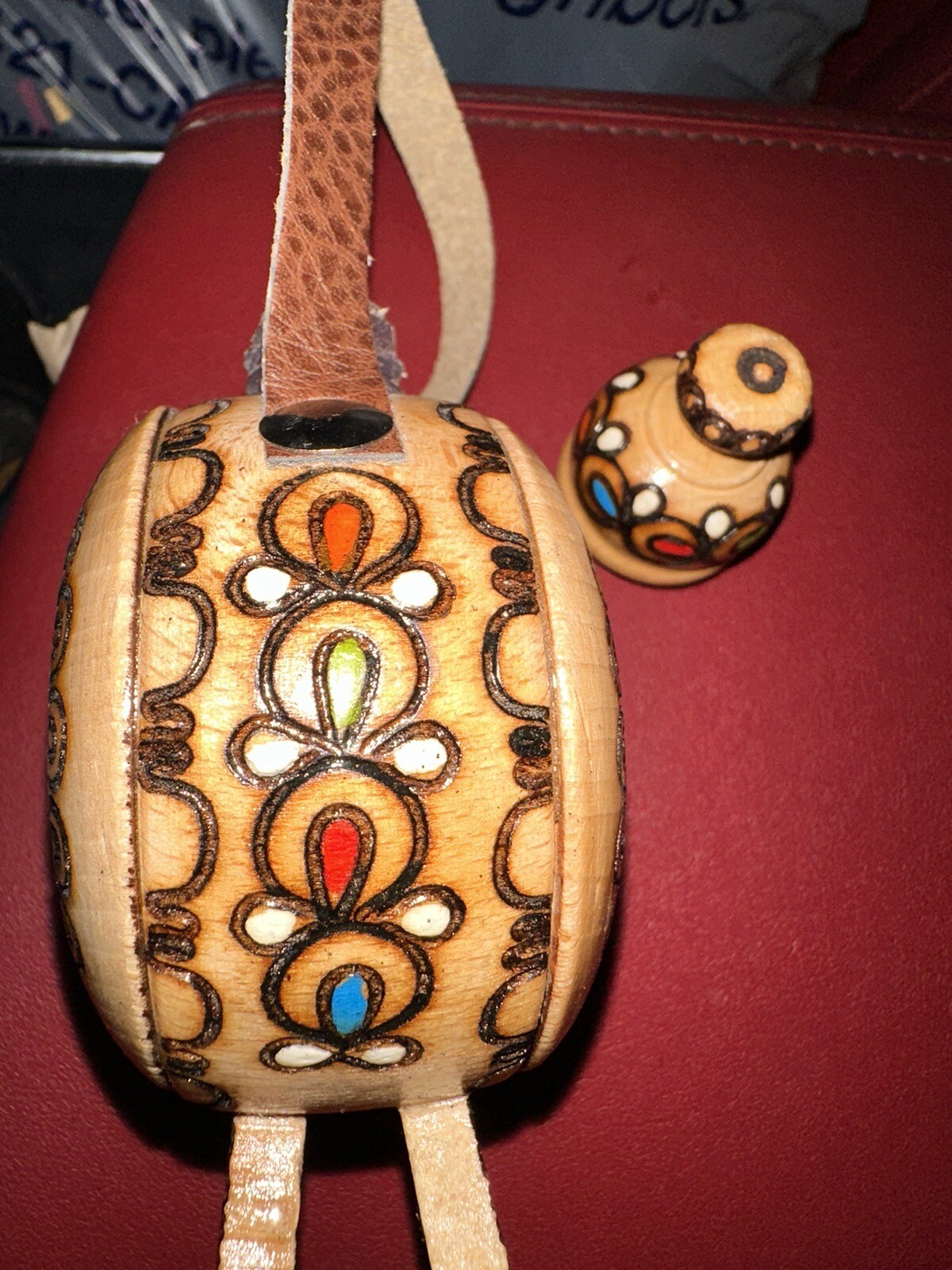 Hand Carved and Hand Painted Wooden Canteen Made In Bulgaria