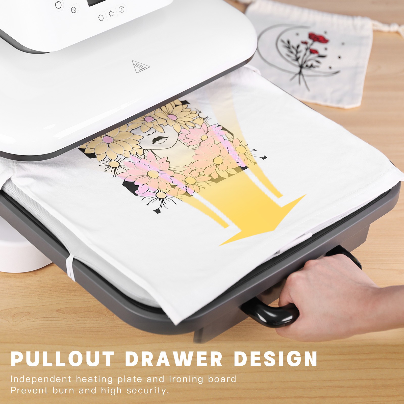 HTVRONT Heat Press Machine&Heat Transfer Vinyl&Painters Tape for T Shirt Press
