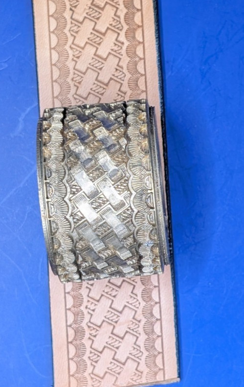 Leather Embossing Machine Roller Basketweave pattern # 194 Solid Brass