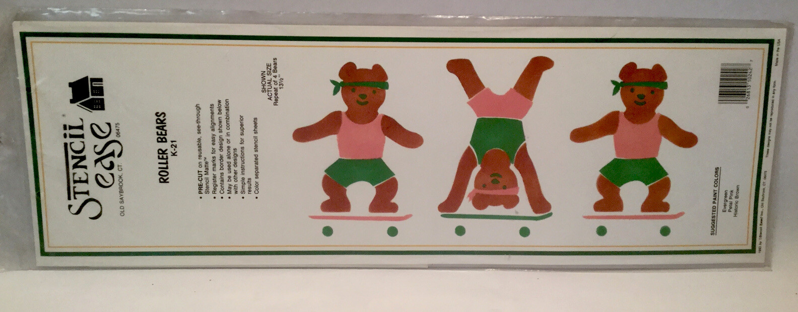 Stencil Roller Bears Skateboarding 90’s Bears NOS Stencil From Ease Headband