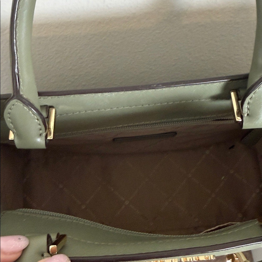 Michael Kors Rayne Saffiano Leather Satchel Olive Green