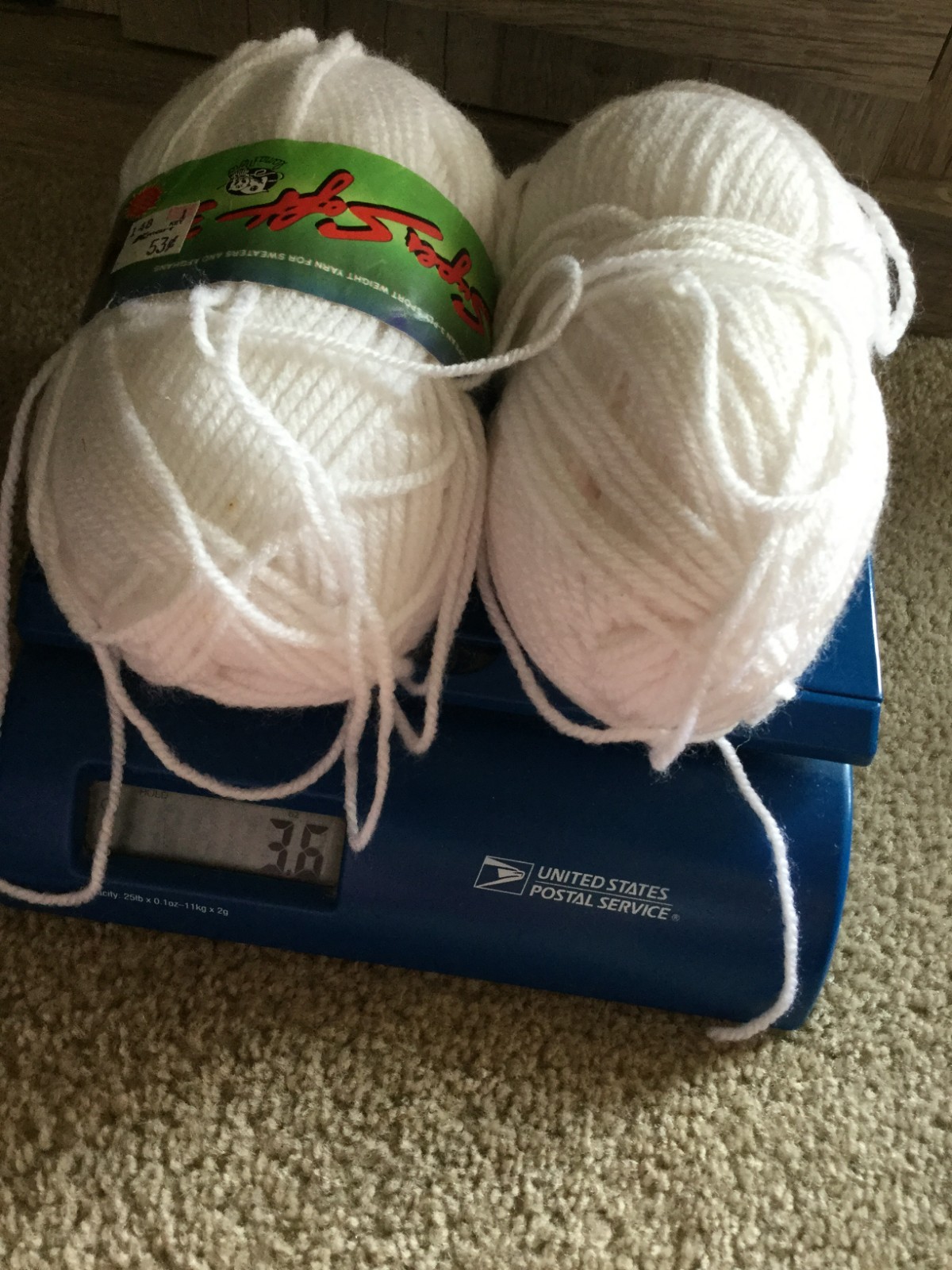 Yarn by LANA MORO SUPER SOFT 3 Color 010 Solid White 2 Skeins Made in Turkey