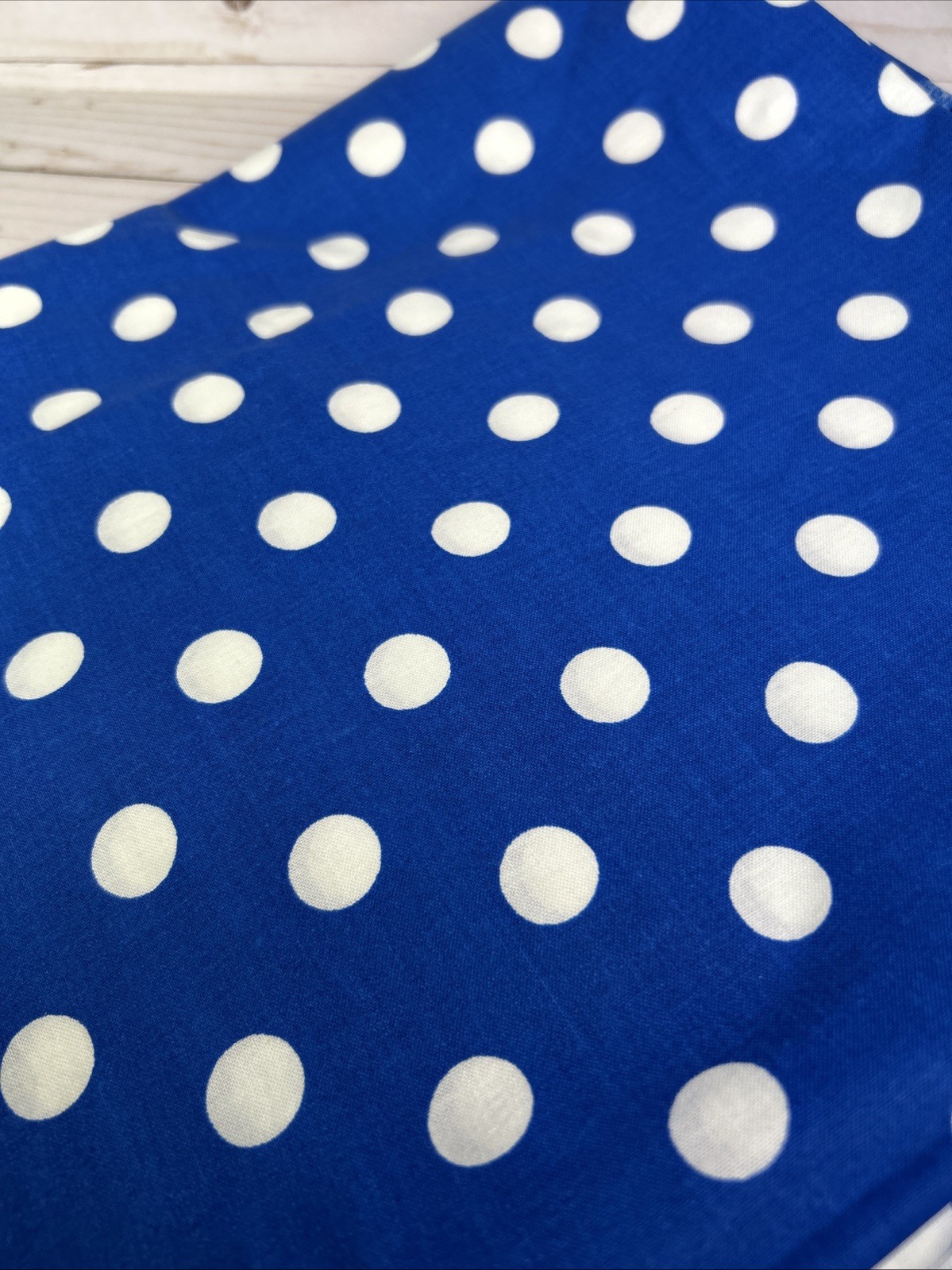 Royal Blue White Jumbo Polka dots dot Cotton fabric 1 yard Same day ship BTY