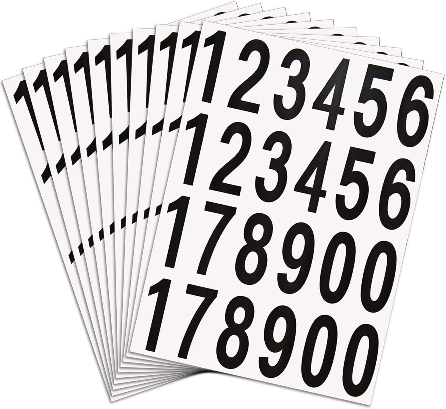 240Pcs 10 Sheets Self Adhesive Vinyl Numbers Stickers Waterproof Reflective Mail