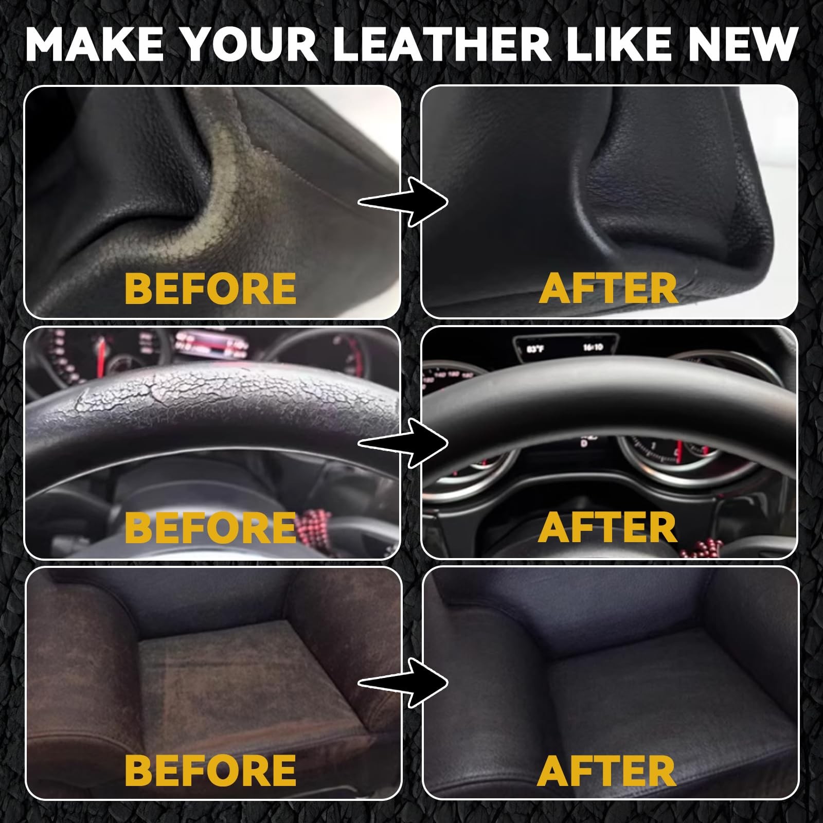 Black Leather Repair Kit for Furniture, Leather Seat Repair Kit for Cars, Easily