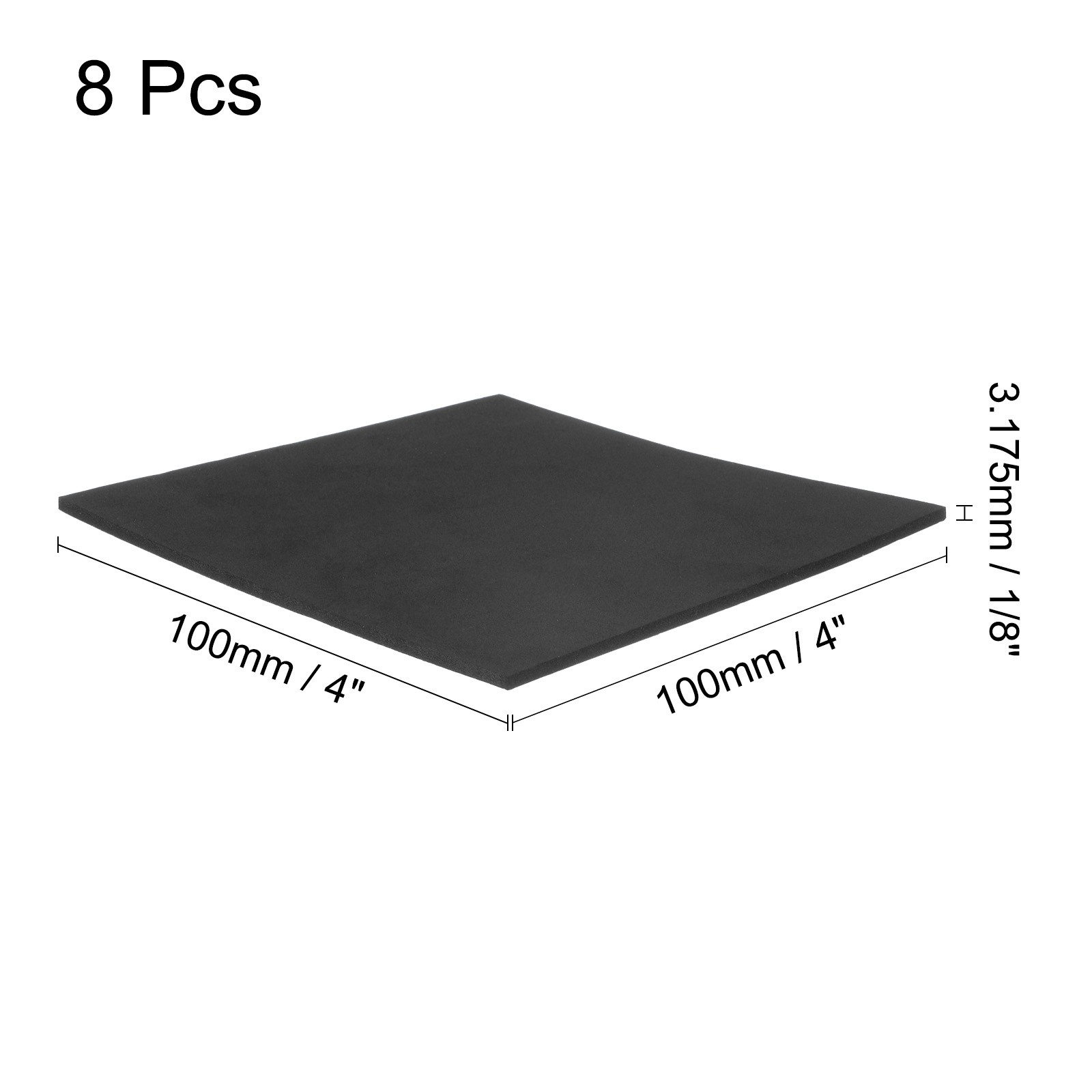 8pcs Adhesive Foam Padding Sheets 1/8″ Thick x 4″ Long Square EVA Foam
