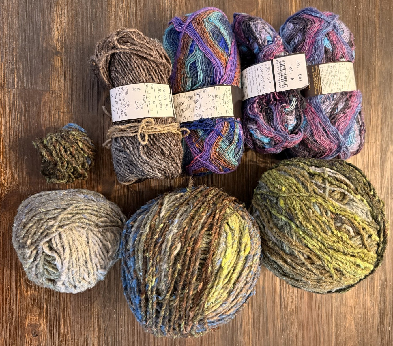 Lot of Noro Yarn: includes Taiyo Sock, Kureyon Sock, Silk Garden & unknown bulky