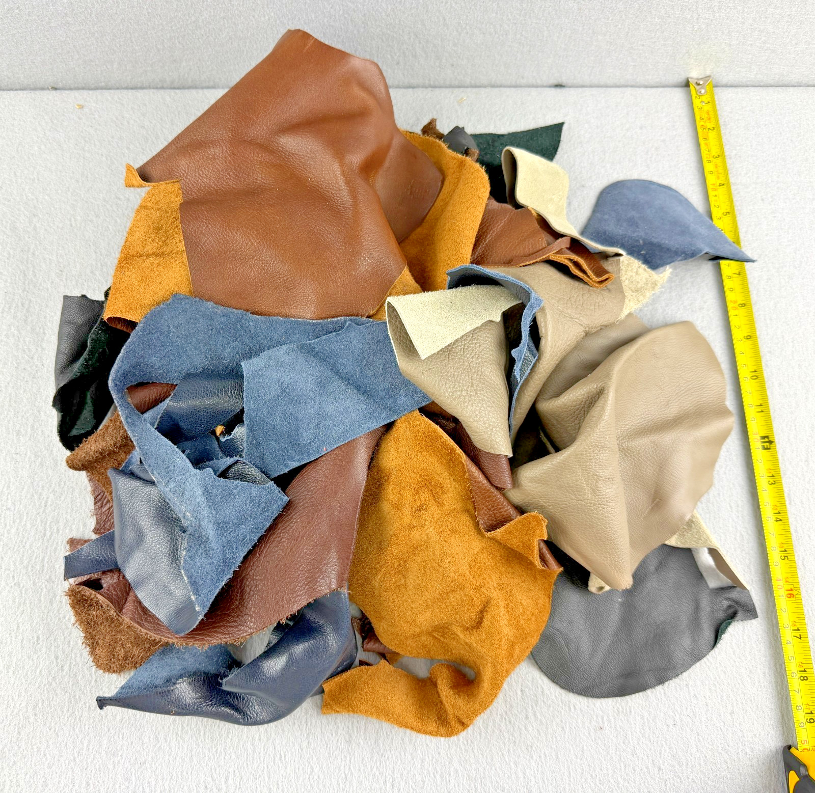 Leather Scraps 2 Pounds Genuine Remnants Cut Offs Mixed Colors Craft Upholstery