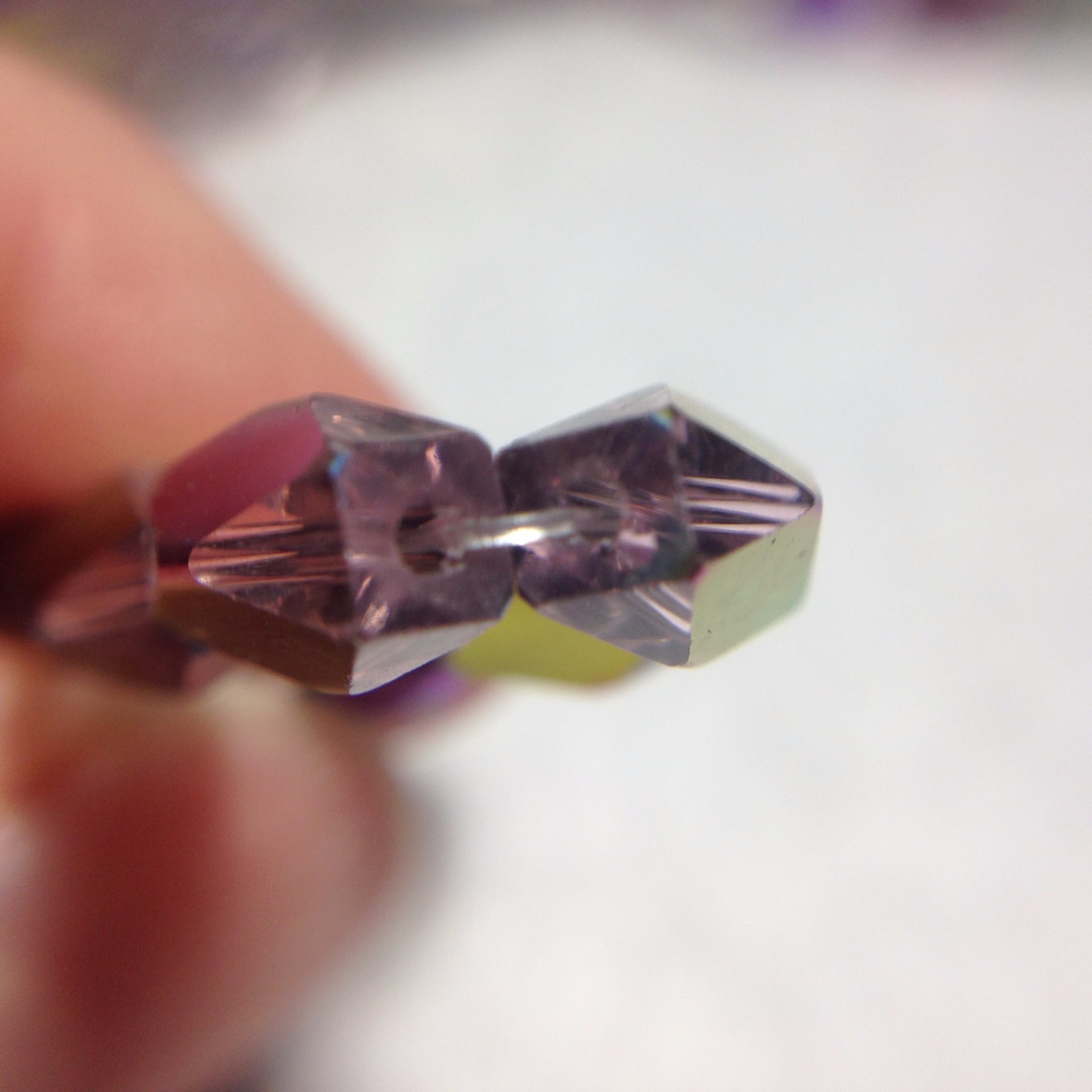 Pink AB, 8mm x 4mm Faceted Harlequin Glass Beads, Two (2) STrands