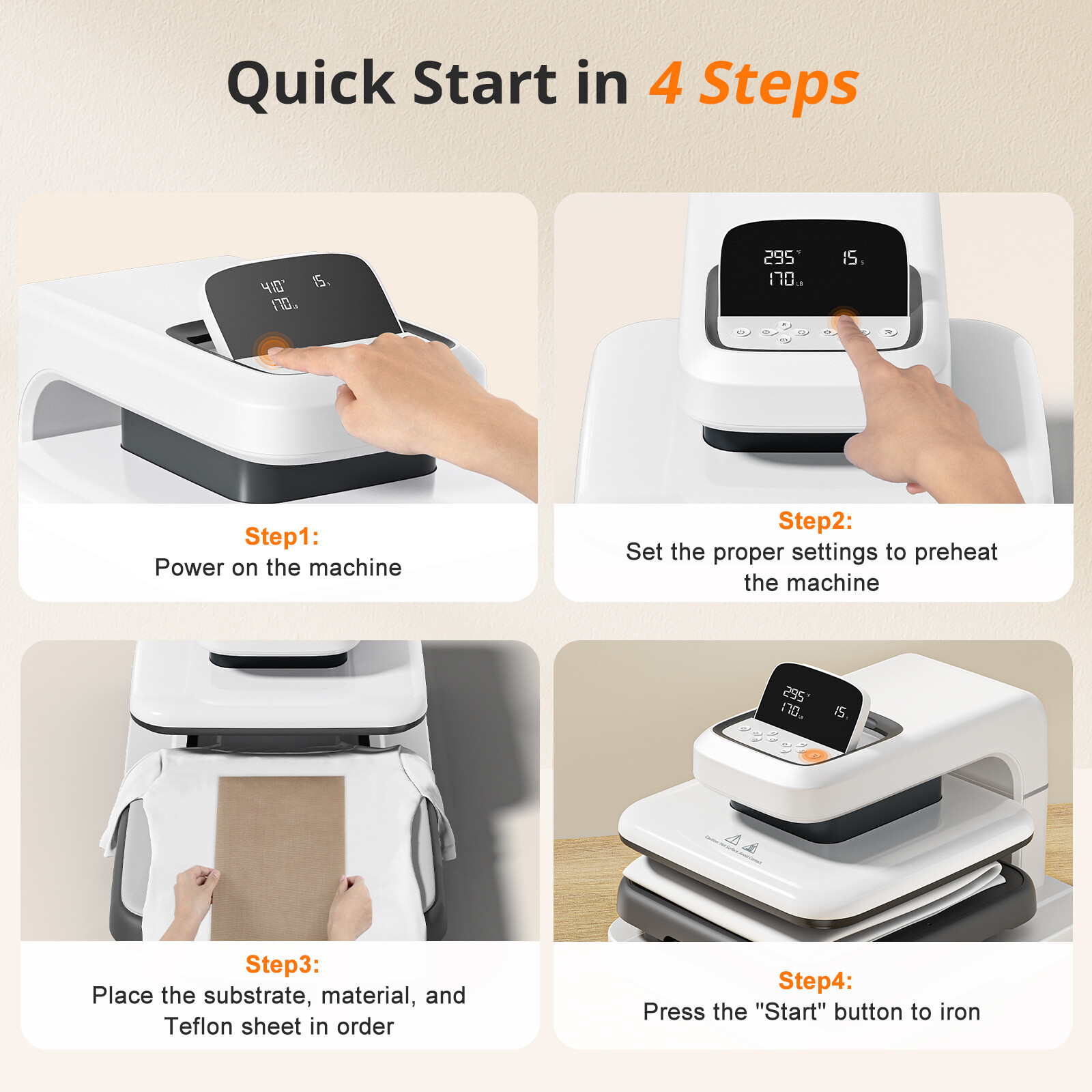 HTVRONT Auto Heat Press 2 15x15in Sublimation Transfer Printer+Accessories Kit