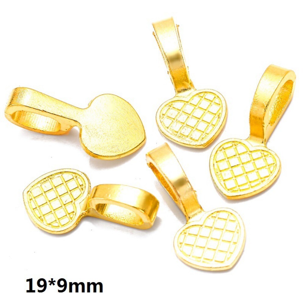 100Pcs Heart Glue on Bail Charm Pendants Earring Charms for DIY Jewelry Making