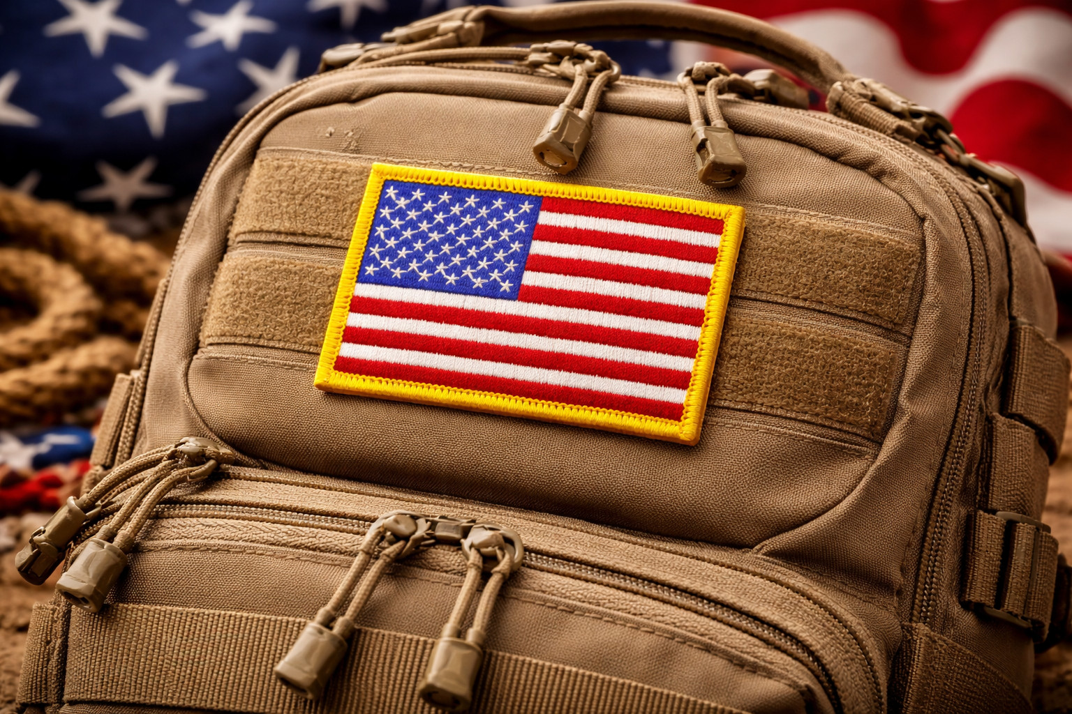 AMERICAN FLAG PATCH embroidered iron-on GOLD BORDER USA US United States QUALITY