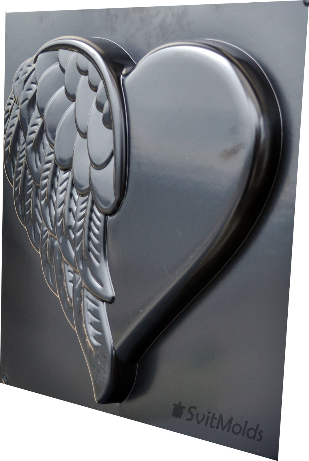 Concrete Mold DIY Heart Wing Decorative Stone for Garden Mold ABS Plastic D78