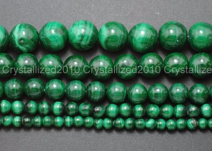 Grade AAA Natural Malachite Gemstone Round Beads 4mm 6mm 8mm 10mm 12mm 15.5″