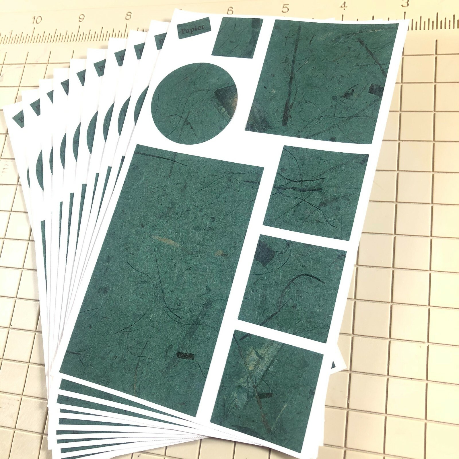 10 Mrs Grossmans Papier Blocks Viridian Stickers Homemade Paper Rustic Green
