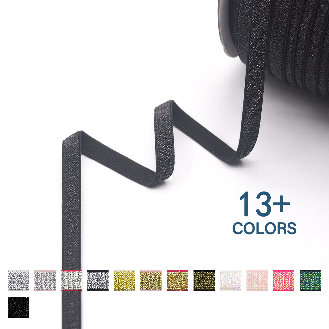 Metallic Glitter Bra Strap Elastic Band 3/8″ 10mm Lingerie Making 2 5 10 Yard