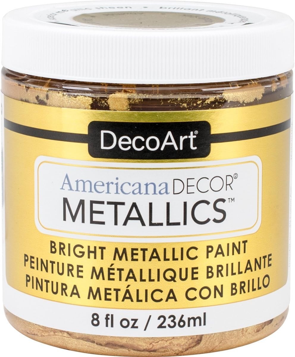 Non-Toxic 24K Gold Craft Paint 8oz – Water-Based for Indoor & Outdoor Use