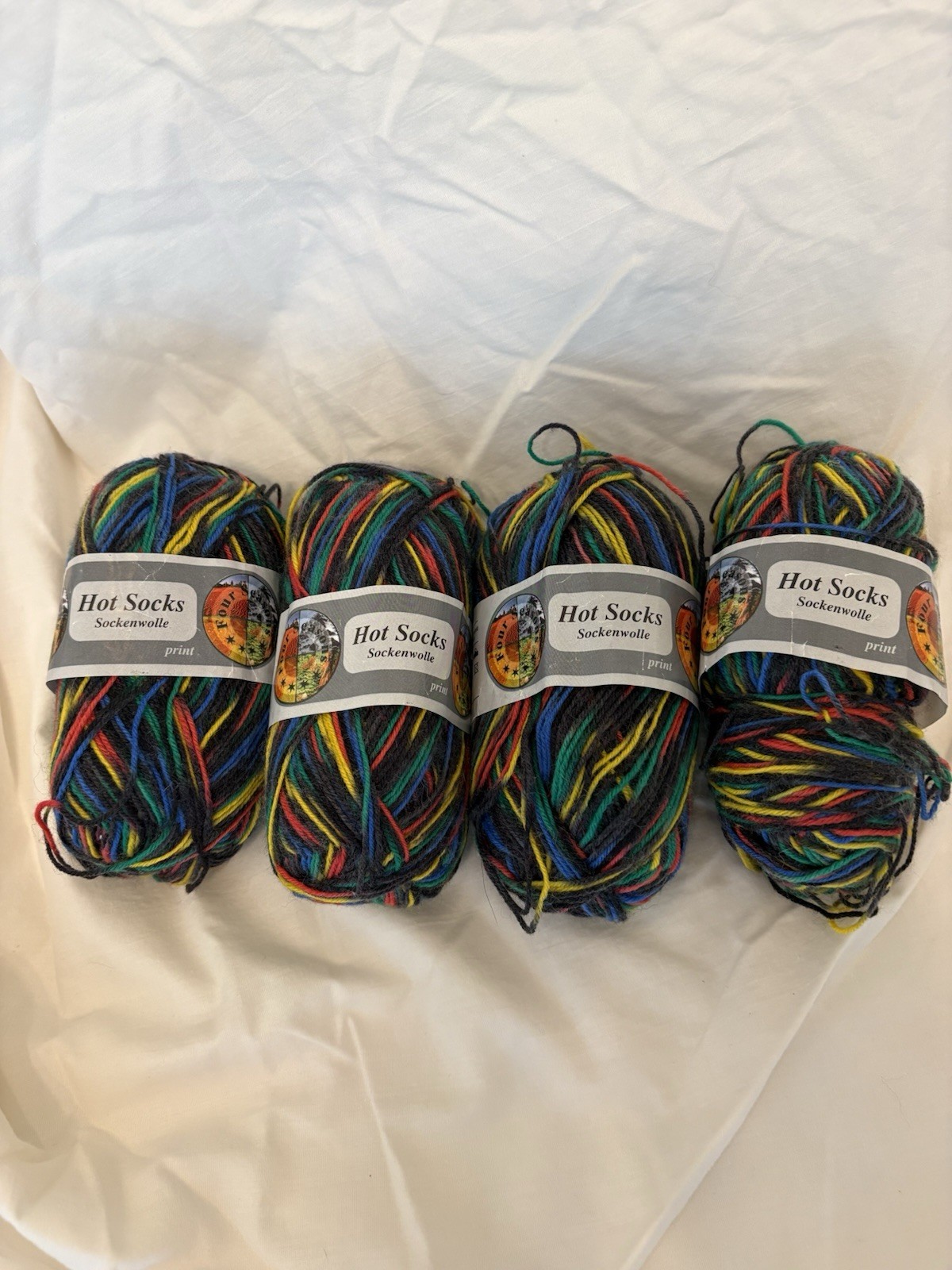 Hot Socks Multicolor 1 Super Fine Sock Yarn Wool/Polyamide Lot 4 50g MPN40527