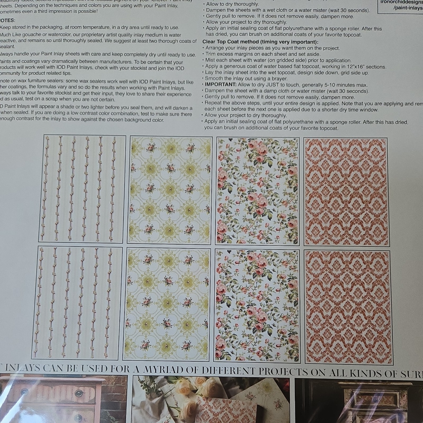 “Lattice Rose”, Iron Orchid Design Paint Inlay