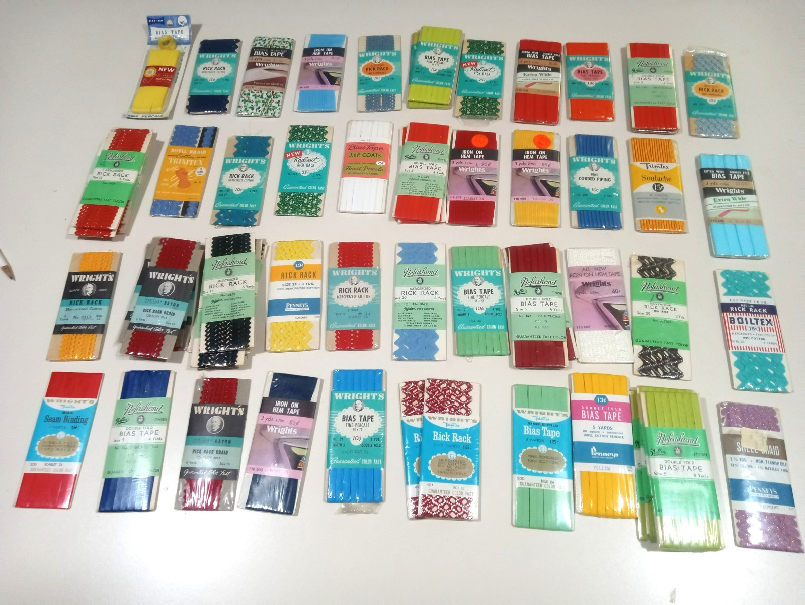 Huge lot of Double Fold Bias Tape Single Fold Rick Rack And The Like