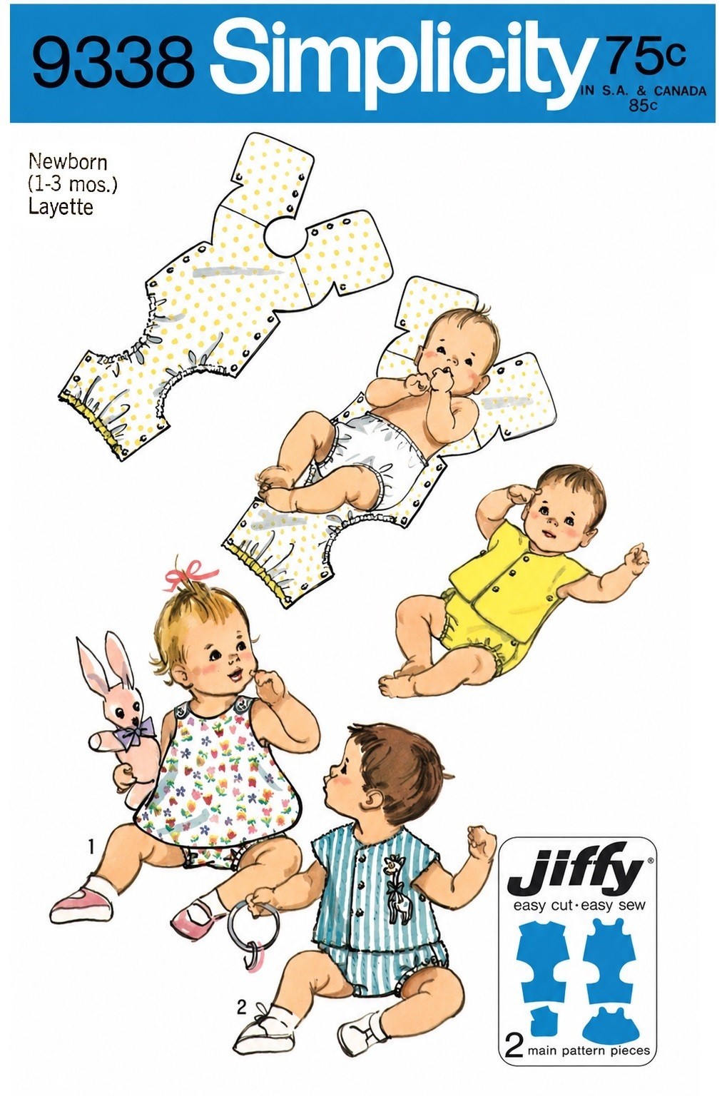 Snap-On Suits Pattern Unisex Toddler 1pc Simplicity 9338