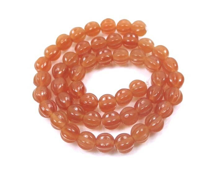 50 Czech Glass Melon Round Beads 5mm – Milky Caramel