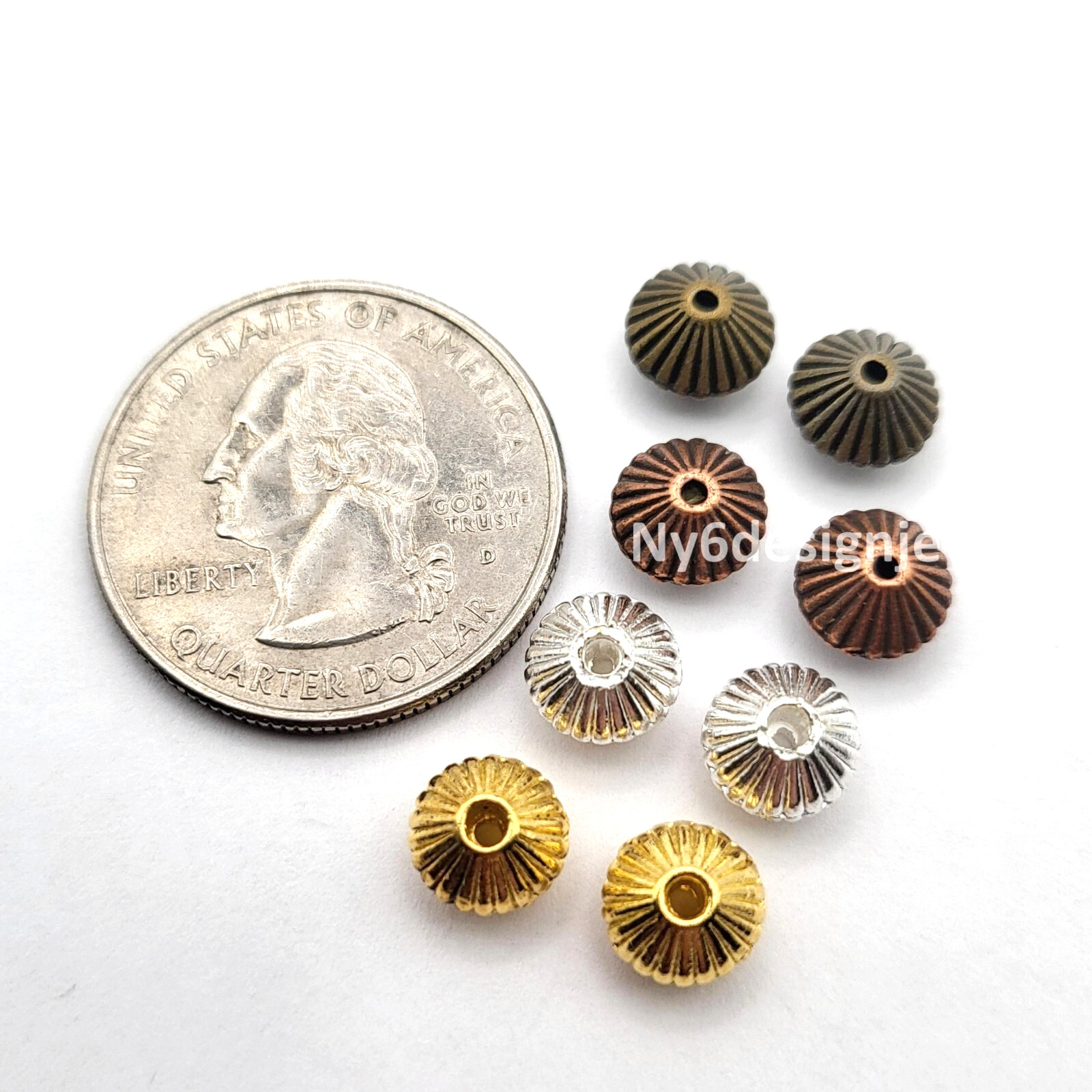Bicone Spacer Beads 20pcs Copper Antique Brass Silver Gold Jewelry Finding 7mm