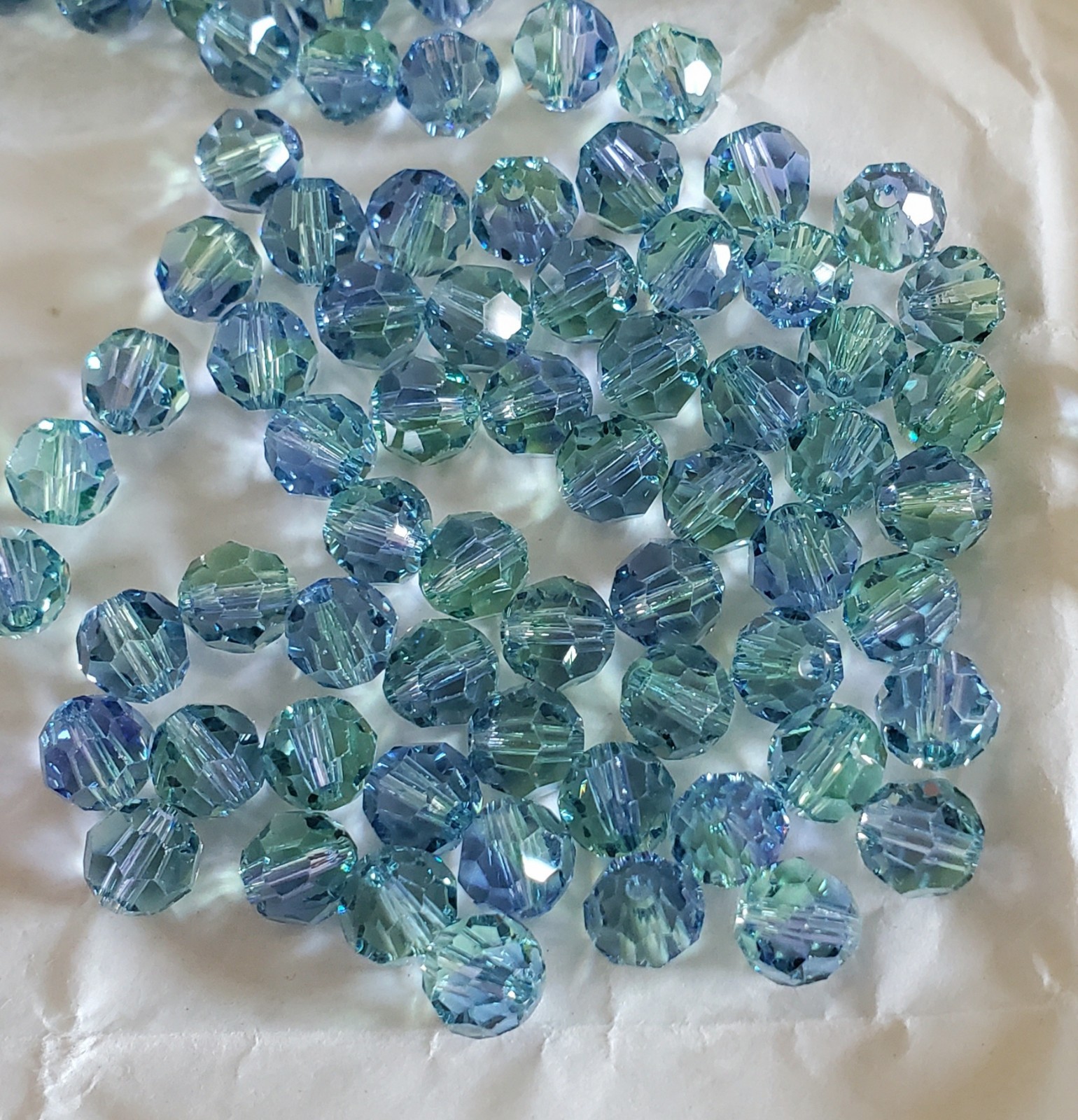 Swarovski 5000 6mm round beads Provence Lavender-Chrysolite Blend (12pcs)