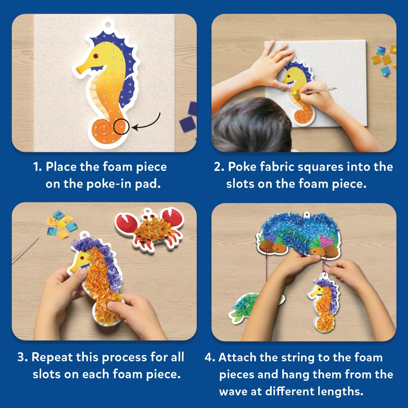 Underwater Animals Wood Craft Kit – DIY Art for Kids, Screen-Free Fun, Ages 4-9