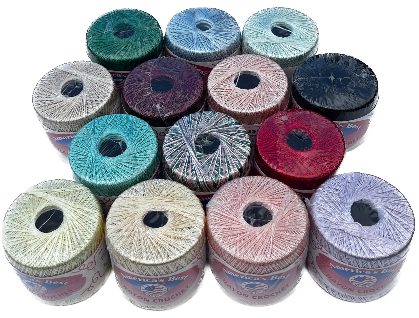 New! AMERICA’S BEST RAYON CROCHET cotton embroidery Size 10 thread: 20+ colors