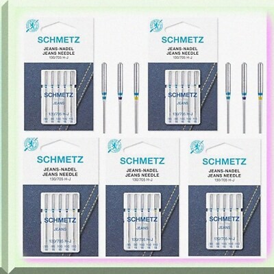 Set of 5 Heavy-Duty Denim Stitch Needles for Jeans