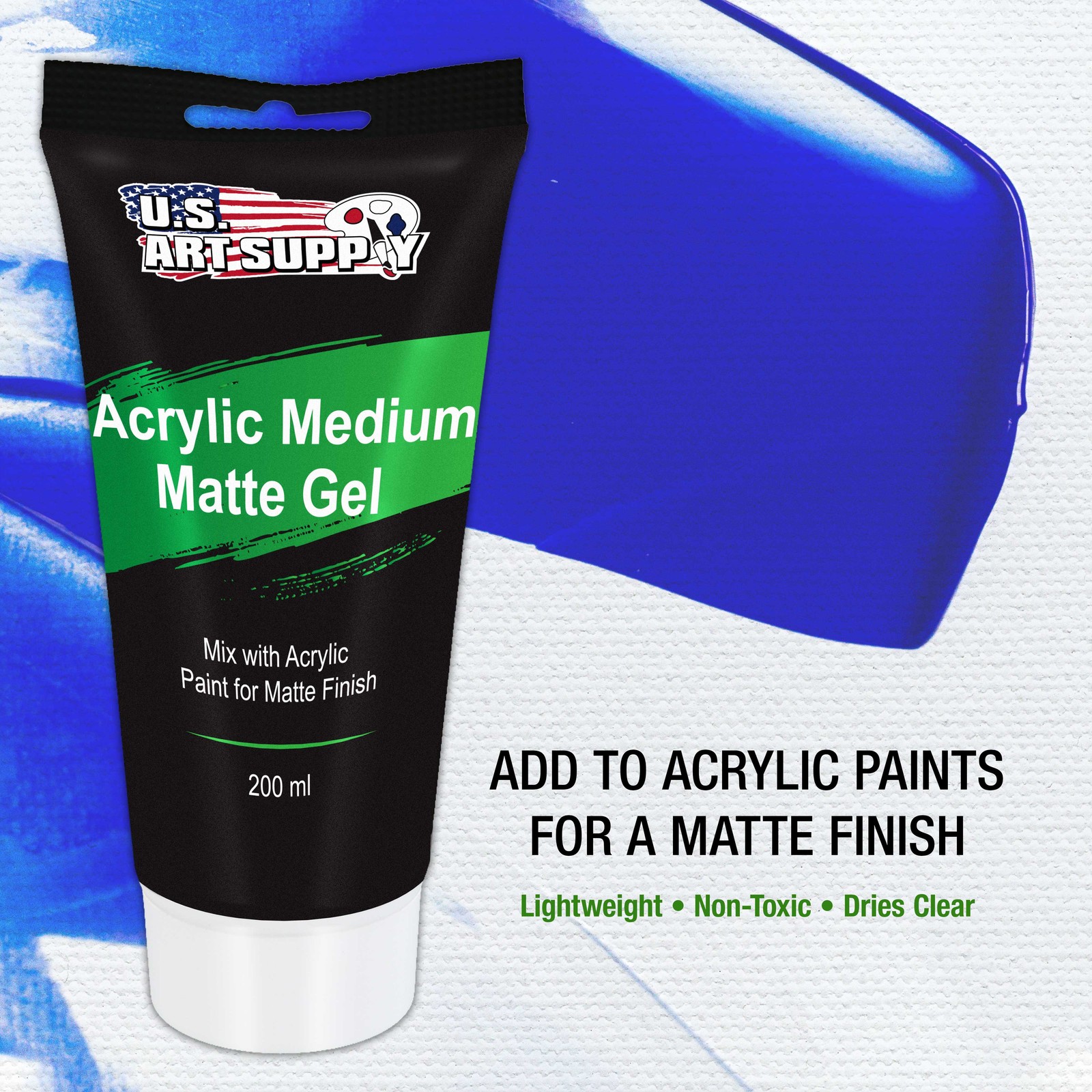 U.S. Art Supply Gel Medium Matte Acrylic Medium, 200ml Tube