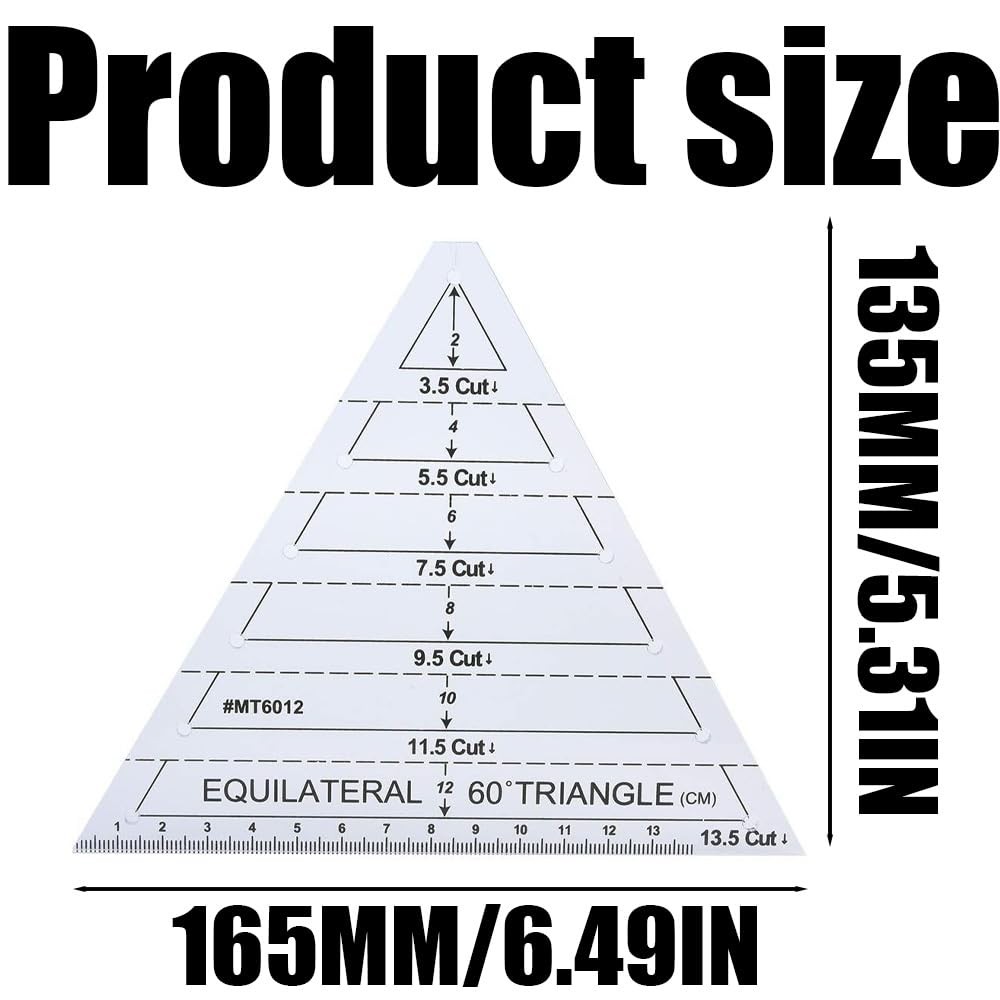 60 Degree Triangle Quilt Ruler, Equilateral Triangle Quilting Rulers, Tailor …