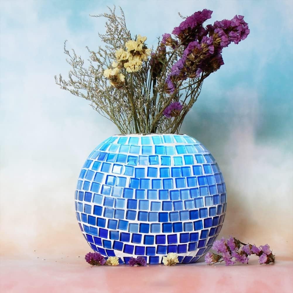 Glass Mosaic Tiles 2.2LB 4 Shapes Stained Glass Pieces for DIY Crafts Home Decor