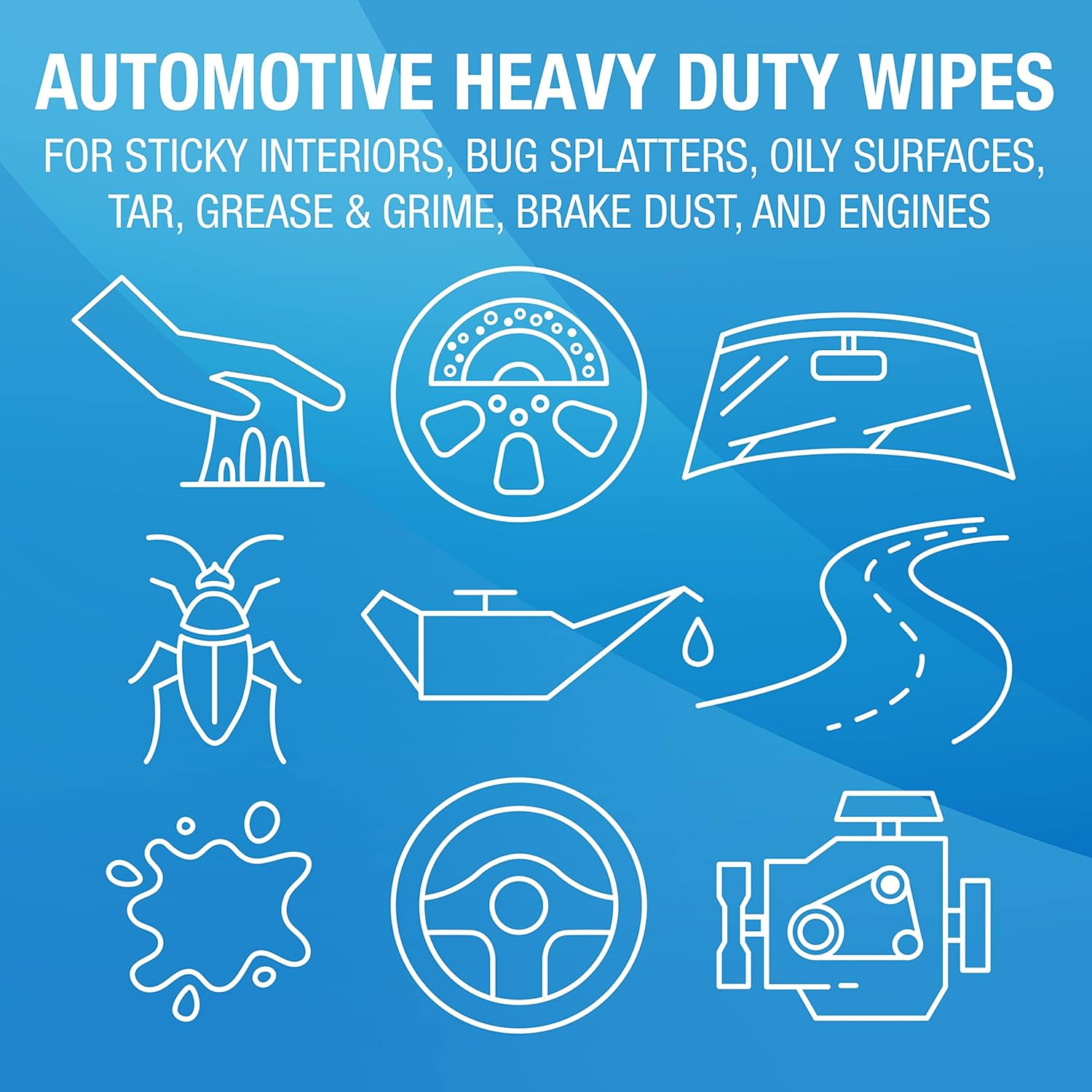 for Automotive, All Purpose Cleaning Wipes for Hands, Auto Interior, Exterior, D