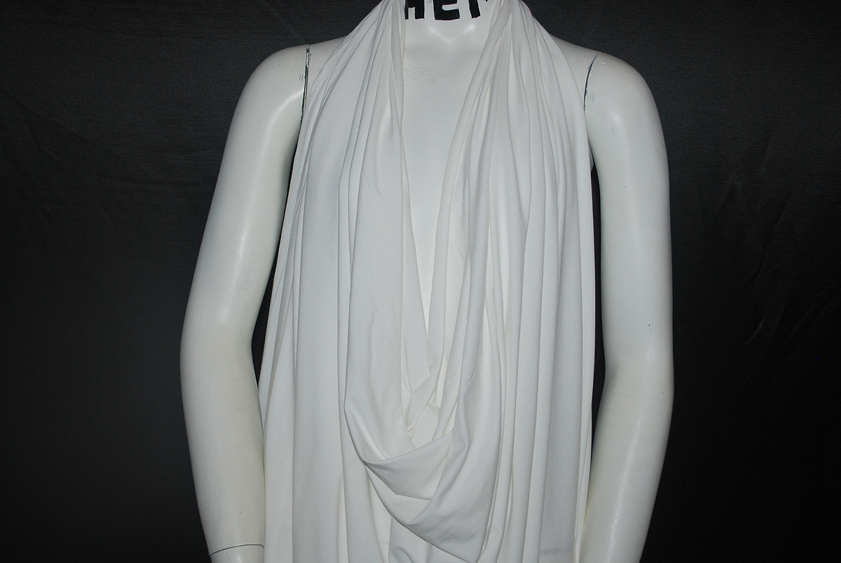 Silky Micro Modal Supima 4 Ways Spandex Jersey Knit Fabric Eco-Friendly White