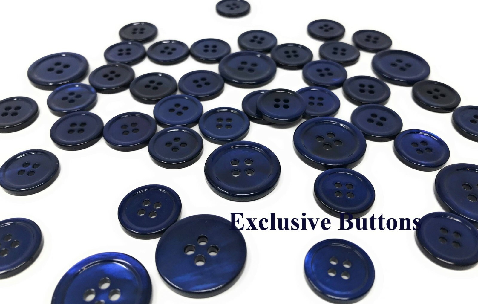 Navy Blue Mother Of Pearl Buttons Set (MOP) For Suit, Blazer, or Sportcoat