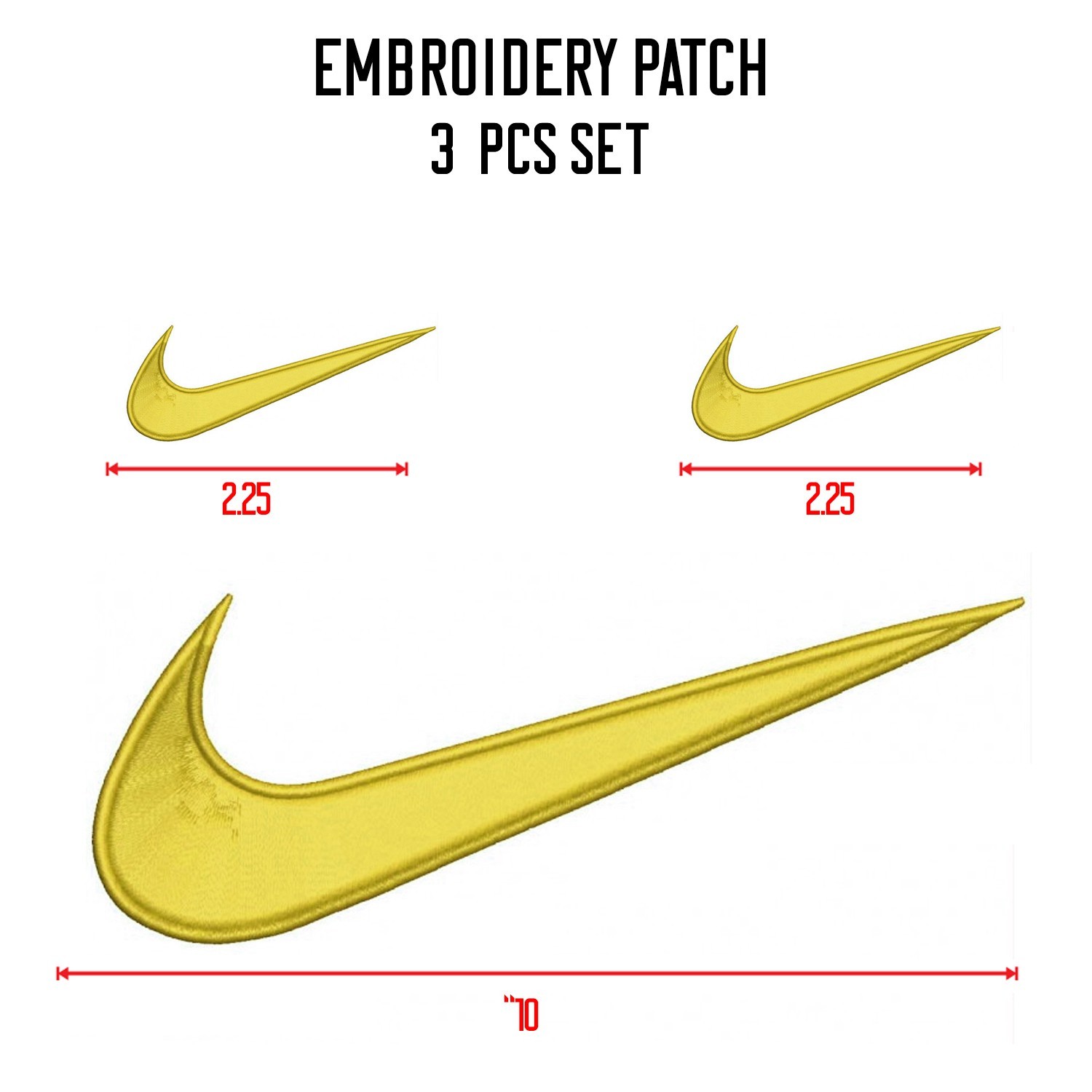 SWOOSH Logo Patch 2.25″ Embroidered Iron/Sew-on Badge for Jackets, Hats,Bags