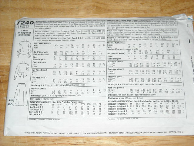 🌸 UNCIRCULATED SIMPLICITY #7240 – LADIES EASY TWO PIECE DRESS PATTERN 6-10 FF