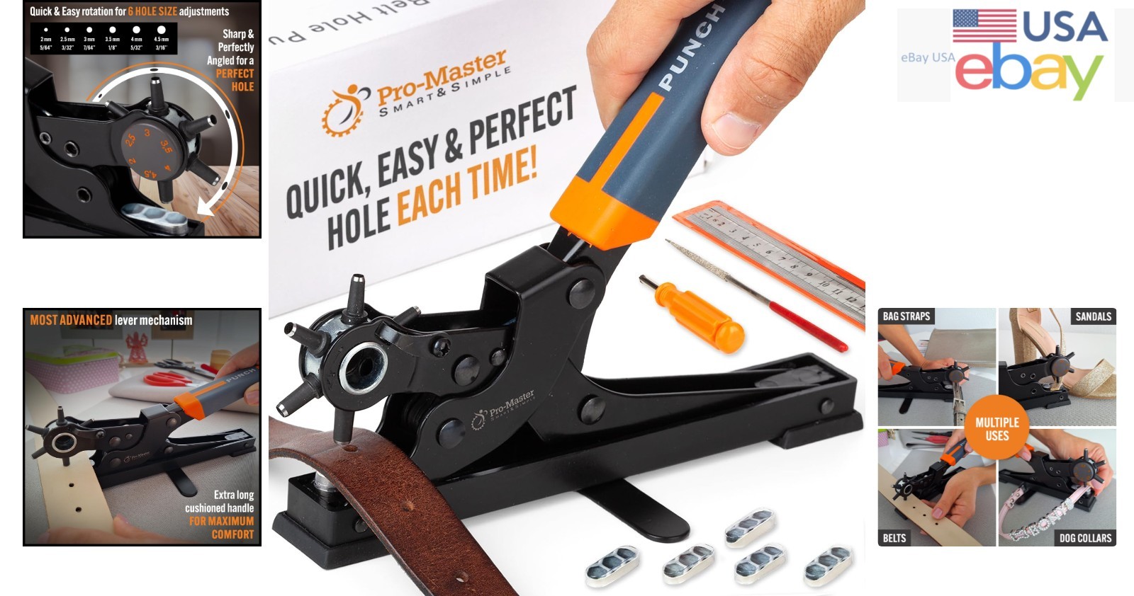 Carbon Steel Leather Punch Tool for Precise Holes in Various Materials