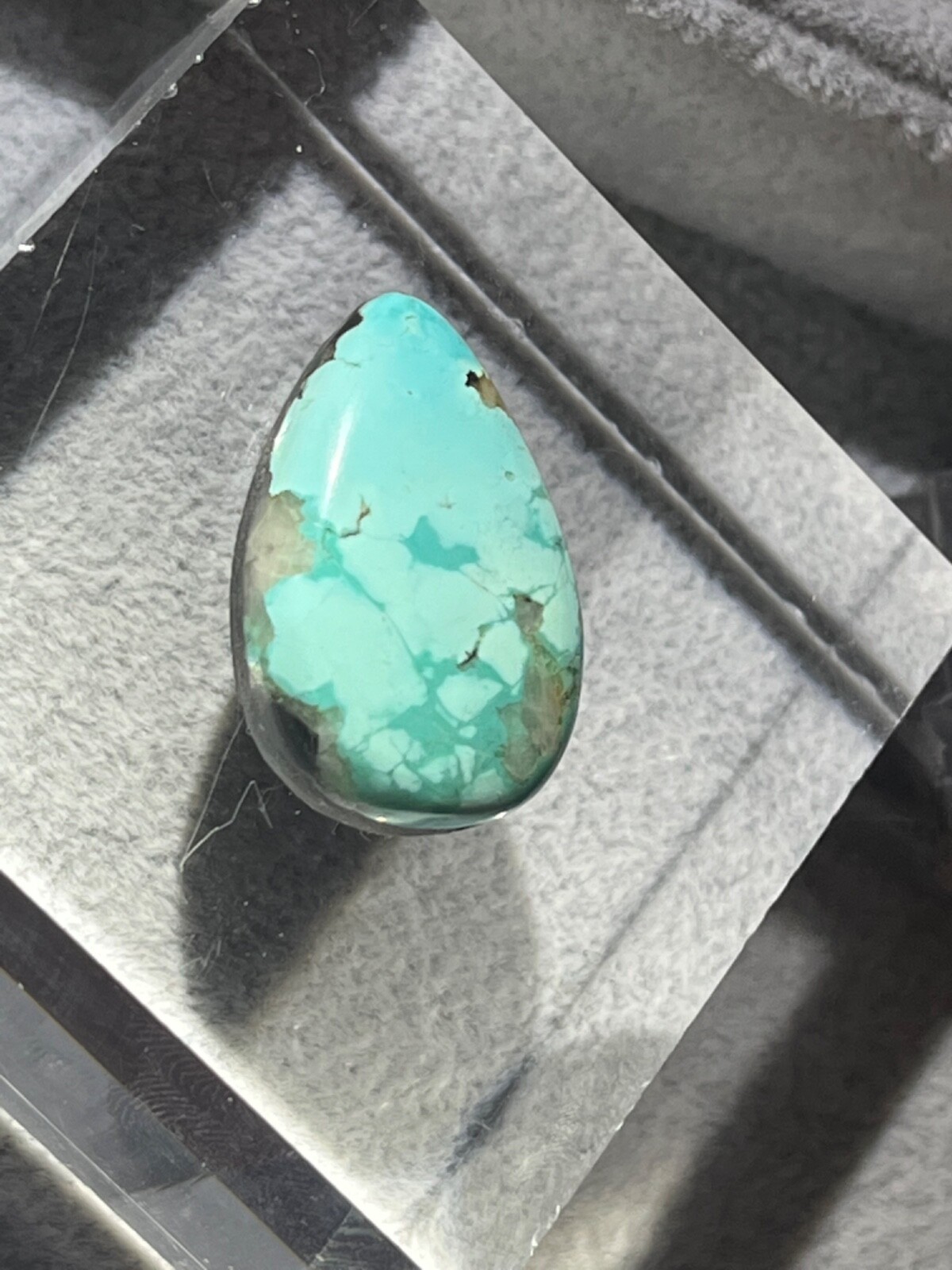 Blue Moon Turquoise 20.85 ctw Pear tear drop Cabochon. Tonopah, Nevada USA mined