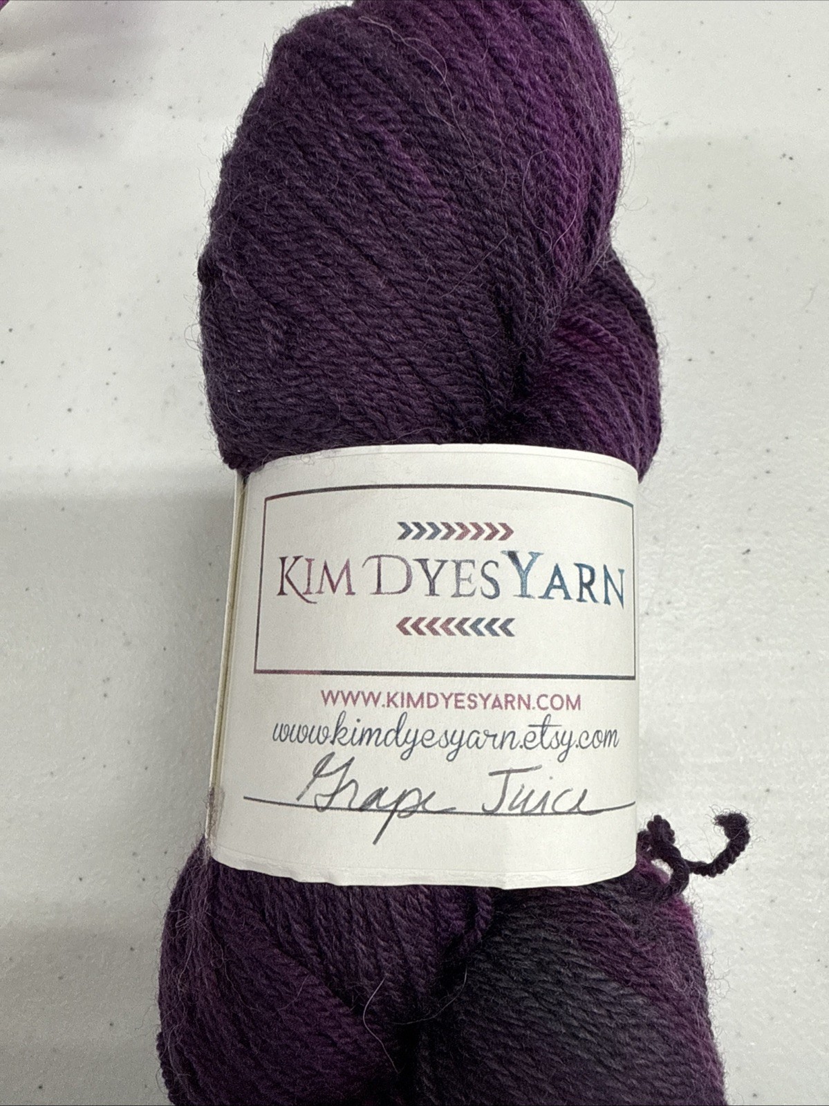 Kim Dyes Yarn MCN SW Fingering 2 Skein Lot Shades Grapefruit And Dove Gray