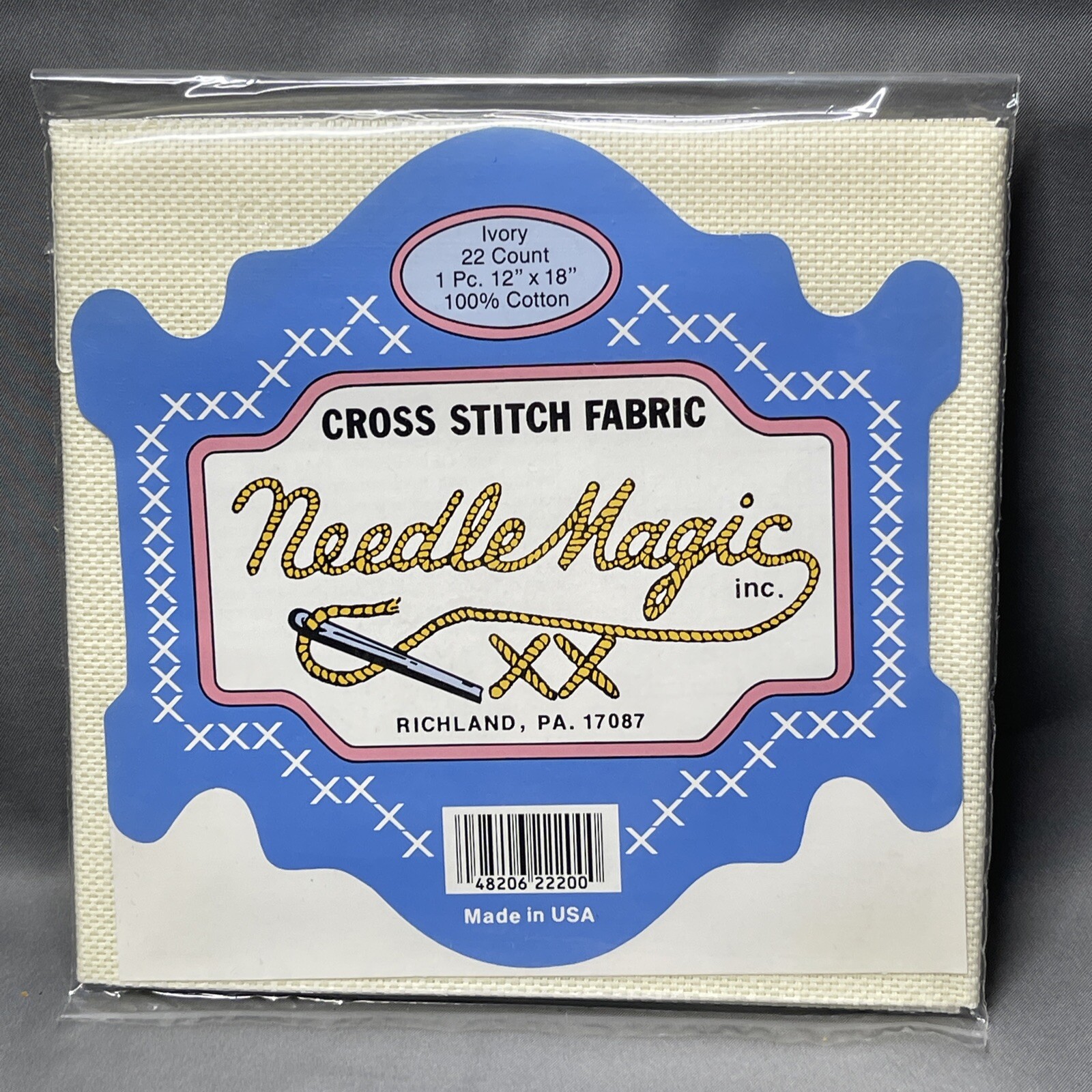 Cross Stitch Fabric Ivory 22 Count 1 pc 12″x18″ 100% Cotton NIP NOS NeedleMagic