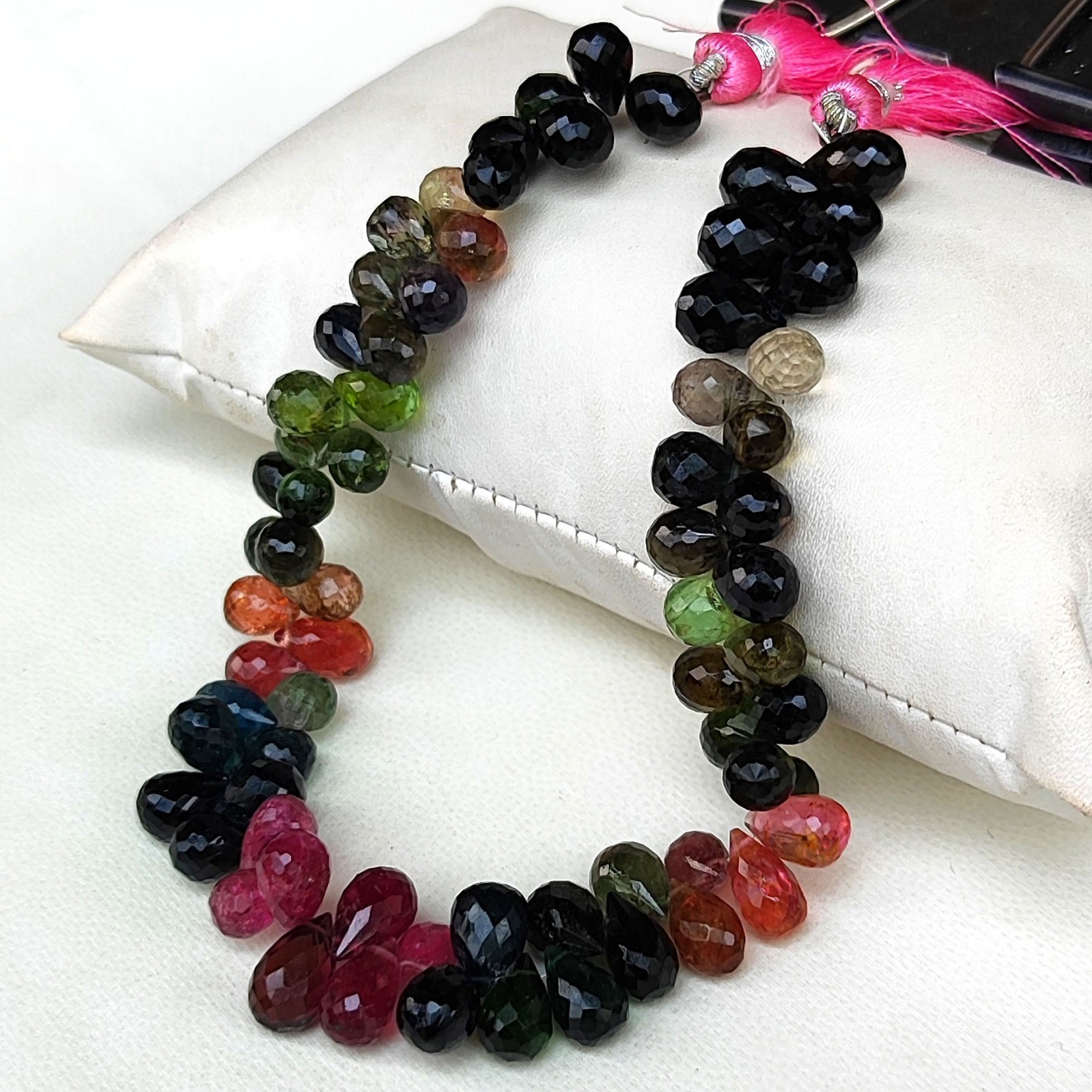 Natural Tourmaline Gemstone 9×6 to 10×7 mm Size Faceted Teardrop Beads 9″ Strand