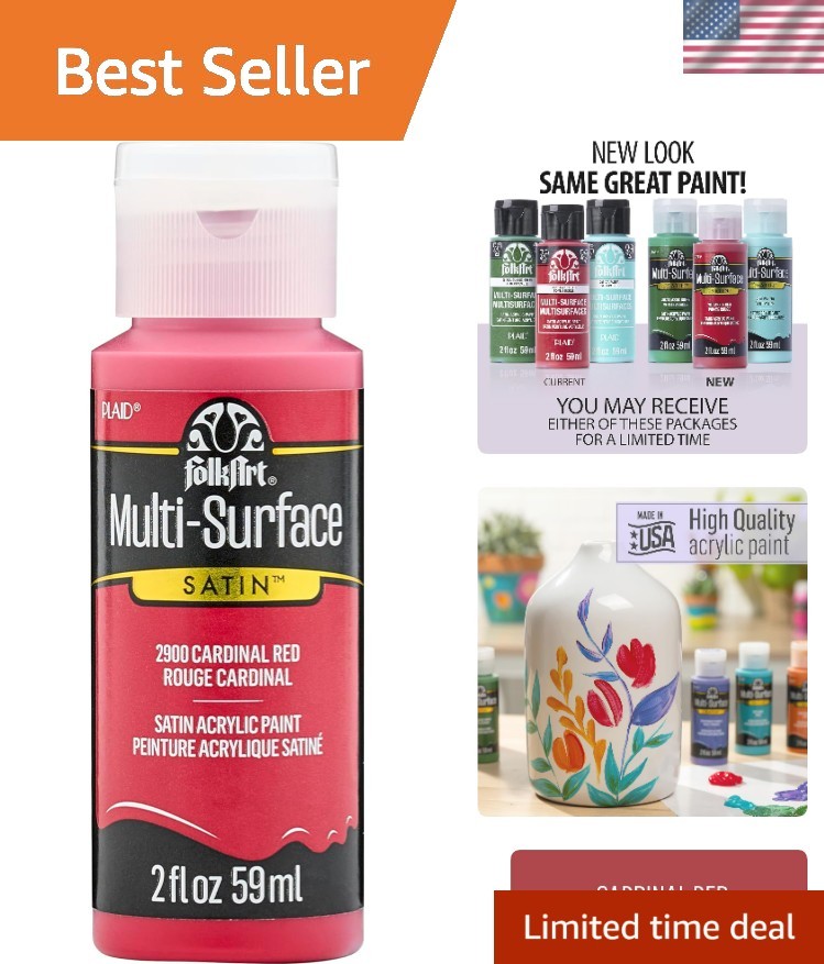 Multi-Surface Paint, 2 oz, Cardinal Red