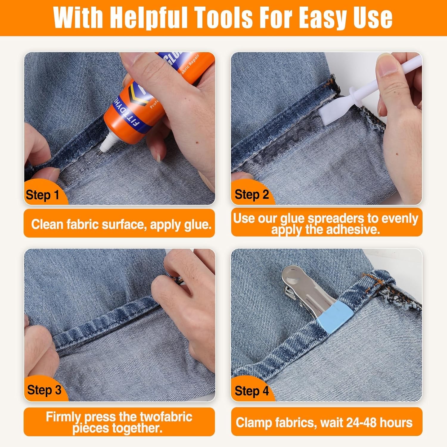 Permanent Fabric Glue 60 ML Washable Clear Clothing Adhesive for Patches