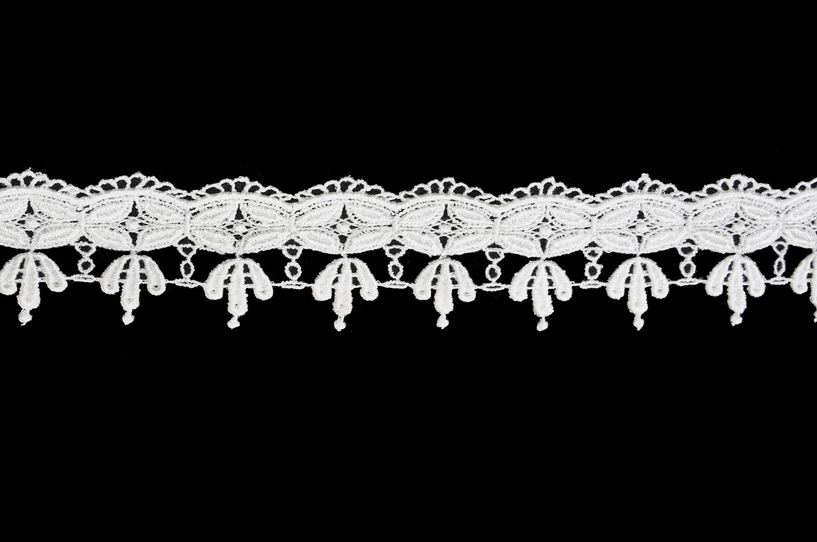 Lily New 2″ Ivory White Rayon Venice Lace Scalloped Edge Crafts By Yardage