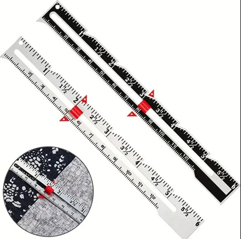 1pc Metal Sliding Sewing Gauge Quilting Measuring Tool Ruler – NEW