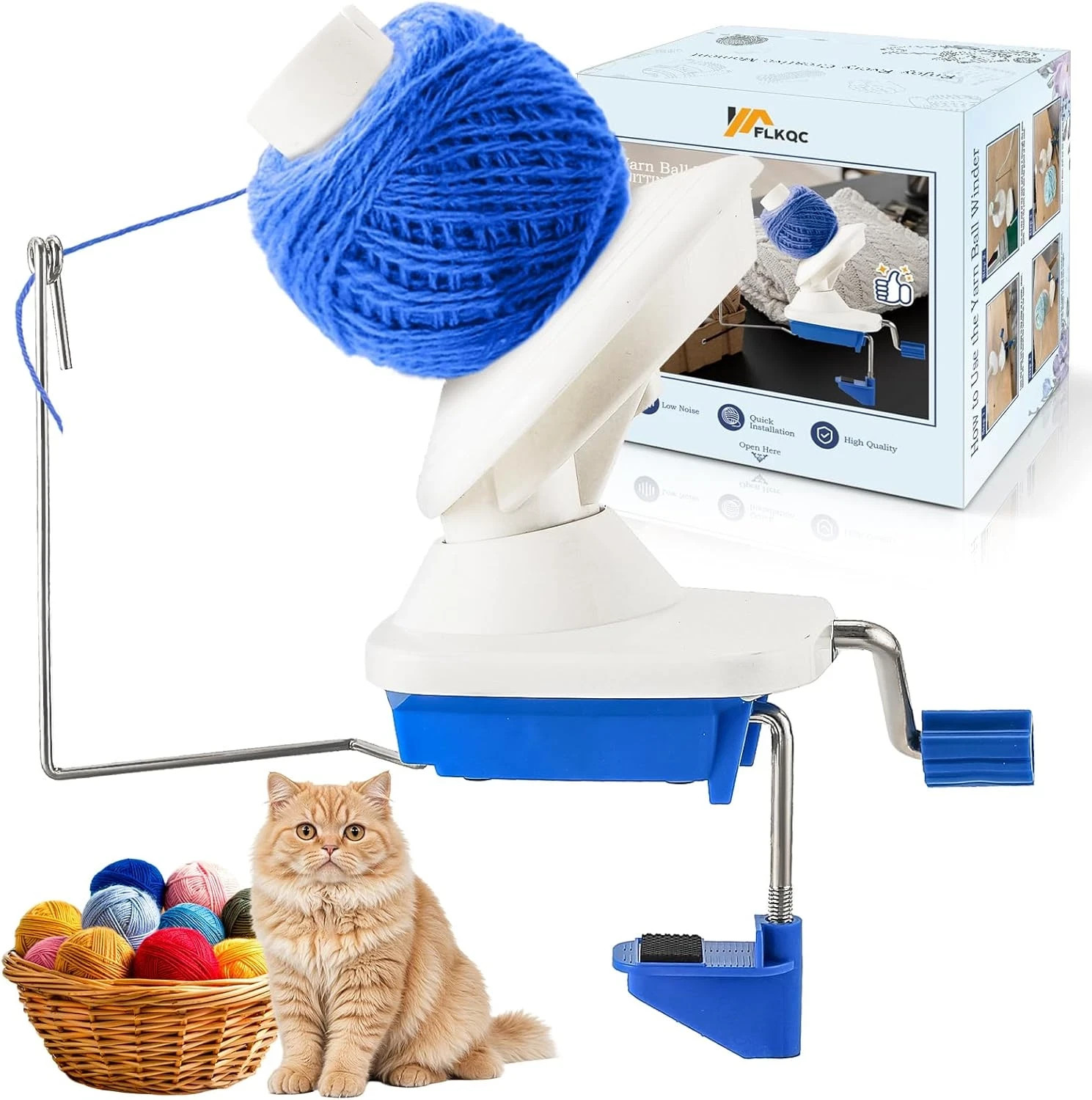 Yarn Winder, Hand-Operated Ball Winder for Crocheting & Knitting, Yarn Spinner f